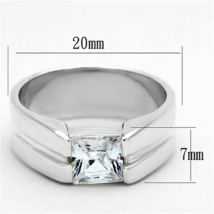 LOS708 Silver 925 Sterling Silver Ring with AAA Grade CZ in Clear Alamode Rings