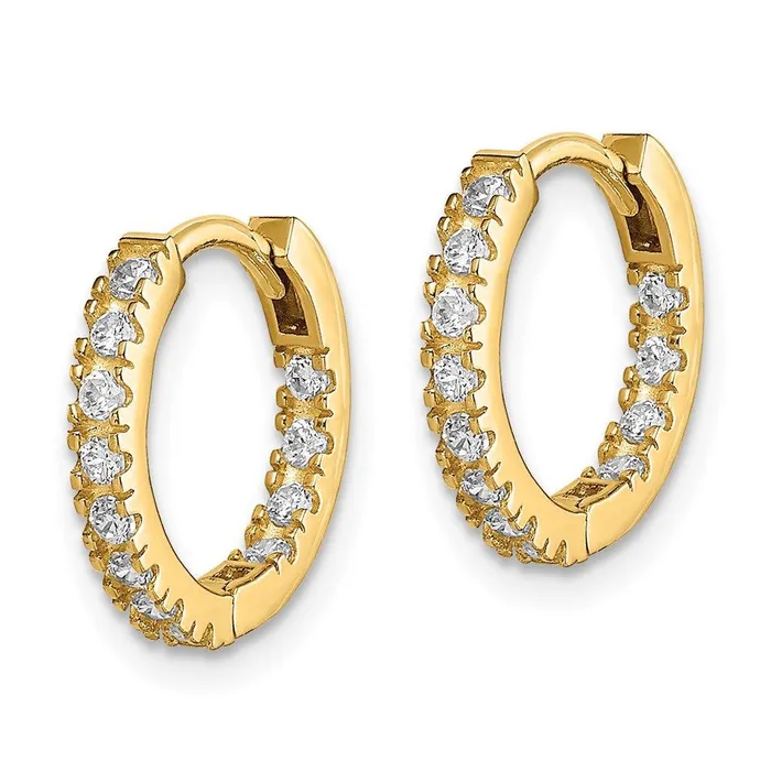 Madi K Kids 14k CZ Hinged Hoop Earrings Jewelry Earrings Madi K Kids 14k CZ Hinged Hoop Earrings Jewelry Earrings