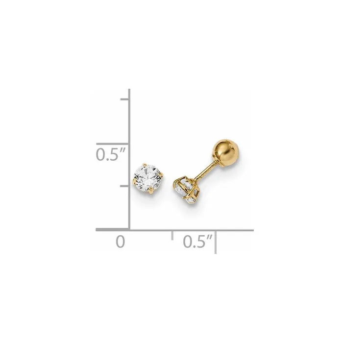 Madi K Kids 14k Polished Reversible Ball and CZ Earrings Jewelry Earrings Madi K Kids 14k Polished Reversible Ball and CZ Earrings Jewelry Earrings