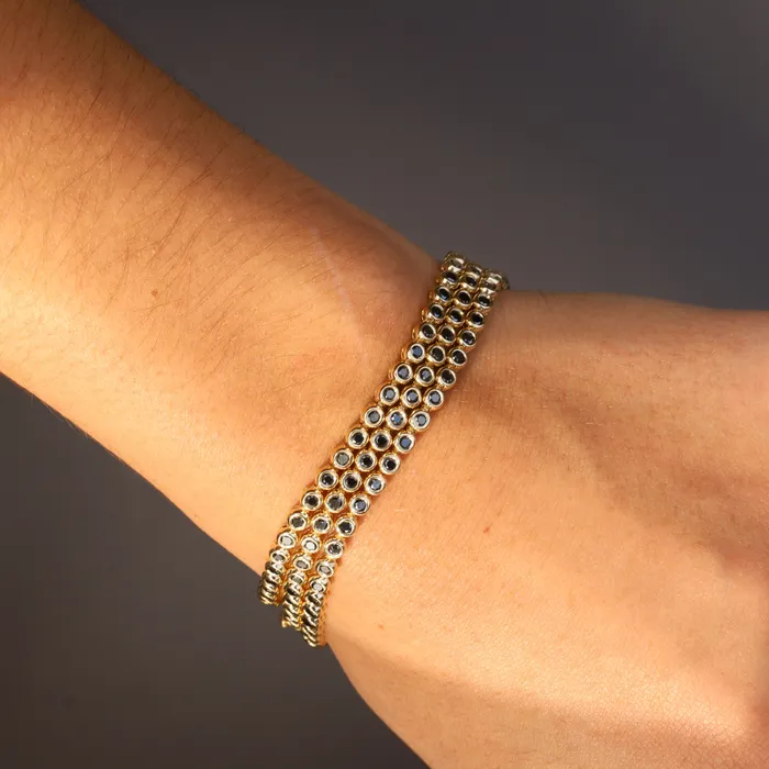 Marrow Fine Bracelets Black Diamond Bezeled Tennis Bracelet