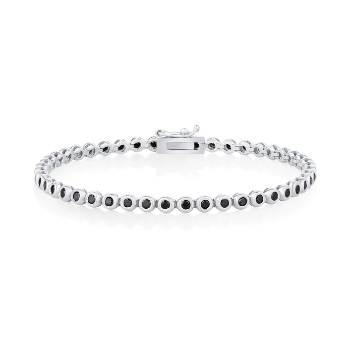 Marrow Fine Bracelets Black Diamond Bezeled Tennis Bracelet