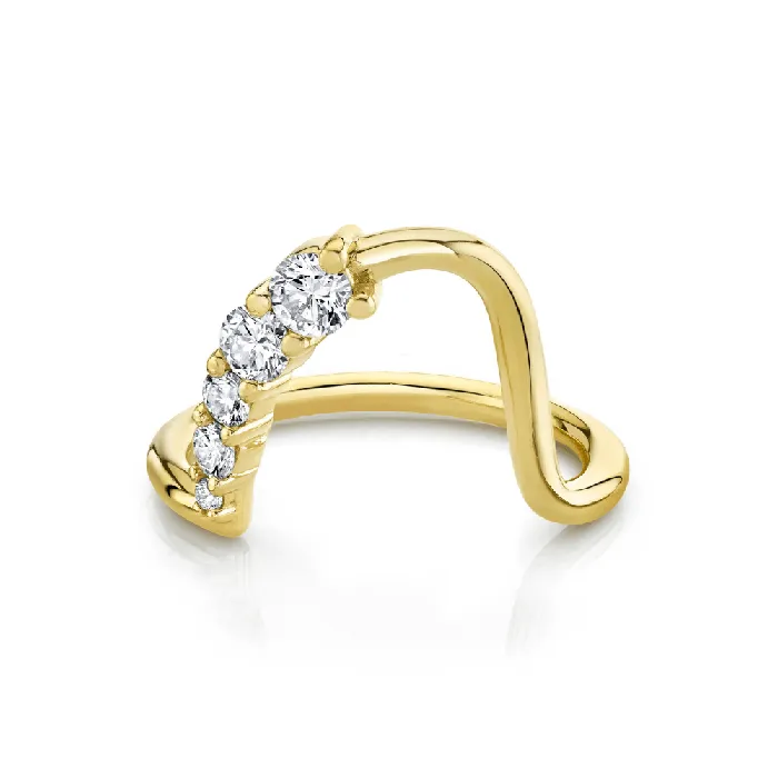 Marrow Fine Rings White Diamond Lucy Wave Band