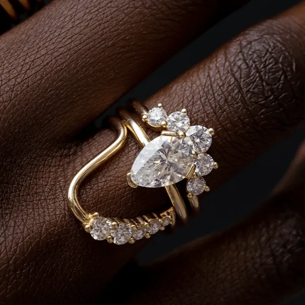 Marrow Fine Rings White Diamond Lucy Wave Band Marrow Fine Rings White Diamond Lucy Wave Band