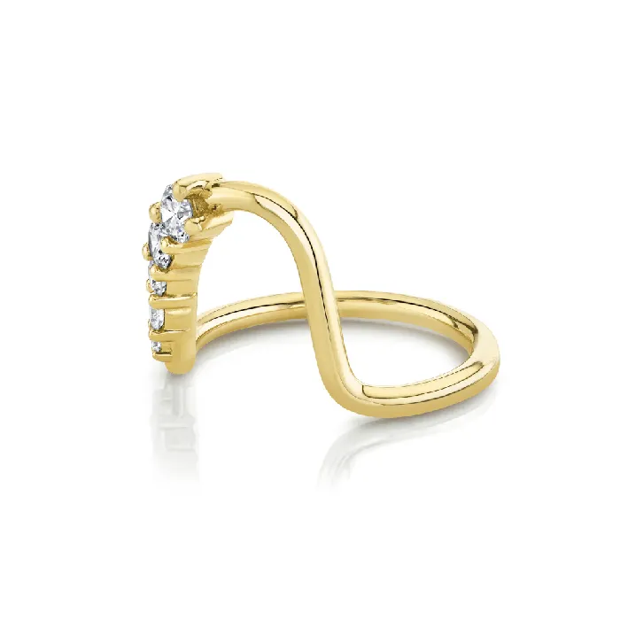 Marrow Fine Rings White Diamond Lucy Wave Band Marrow Fine Rings White Diamond Lucy Wave Band