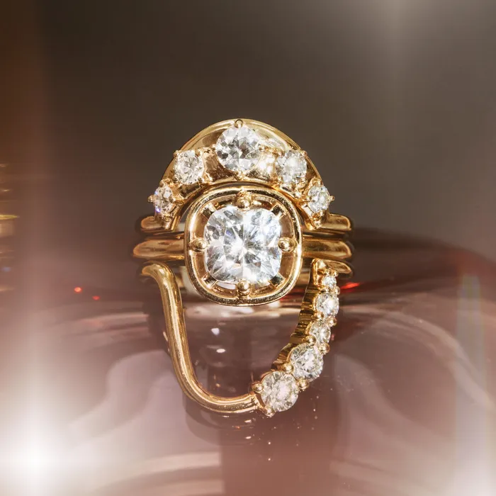 Marrow Fine Rings White Diamond Lucy Wave Band Marrow Fine Rings White Diamond Lucy Wave Band