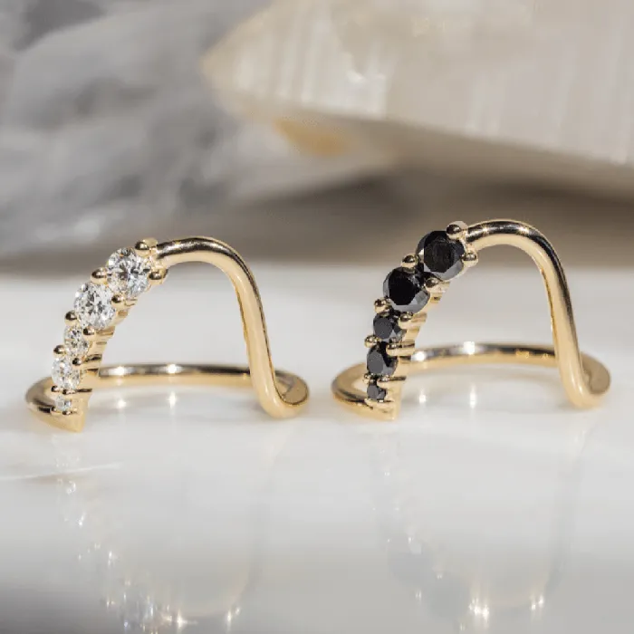 Marrow Fine Rings White Diamond Lucy Wave Band Marrow Fine Rings White Diamond Lucy Wave Band