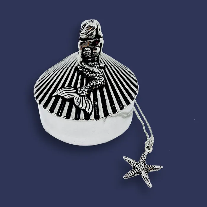 Mermaid Wish Box Starfish Necklace Basic Spirit Necklaces