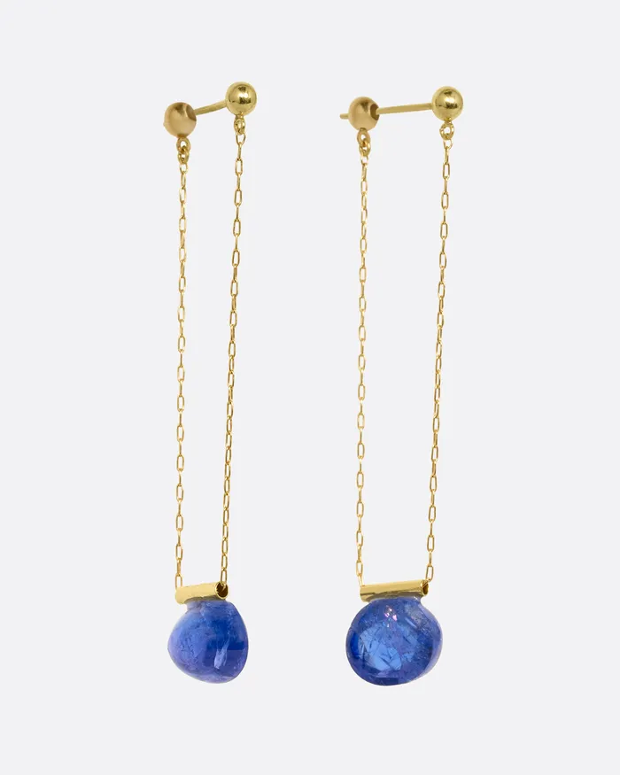 MONAKA Tanzanite Chain Drop Earrings Earrings MONAKA Tanzanite Chain Drop Earrings Earrings