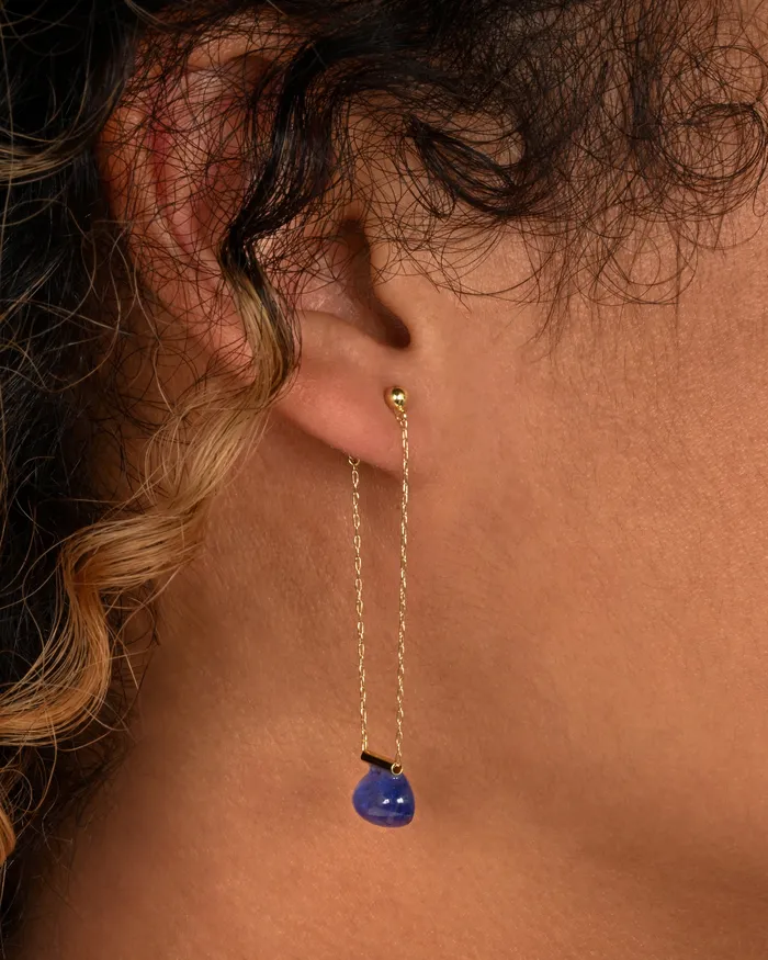 MONAKA Tanzanite Chain Drop Earrings Earrings MONAKA Tanzanite Chain Drop Earrings Earrings