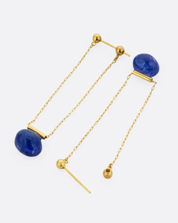 MONAKA Tanzanite Chain Drop Earrings Earrings MONAKA Tanzanite Chain Drop Earrings Earrings