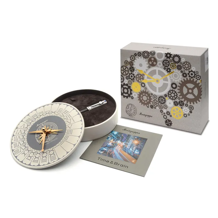 Montegrappa Rings Montegrappa Time Brain Limited Edition Sterling Silver And Resin Fountain Pen M ISTNN3SE