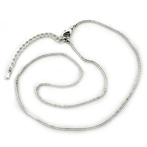Necklaces Alamode LOA1091162 Brass Chain with No Stone Silver Plated