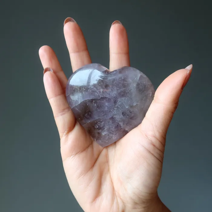Necklaces Amethyst Heart Spiritual Love Purple Crystal Satin Crystals