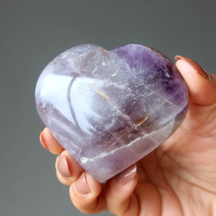 Necklaces Amethyst Heart Spiritual Love Purple Crystal Satin Crystals
