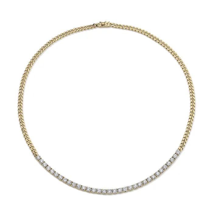 Necklaces anitako CUBAN LINK AND LONG LINE DIAMOND NECKLACE