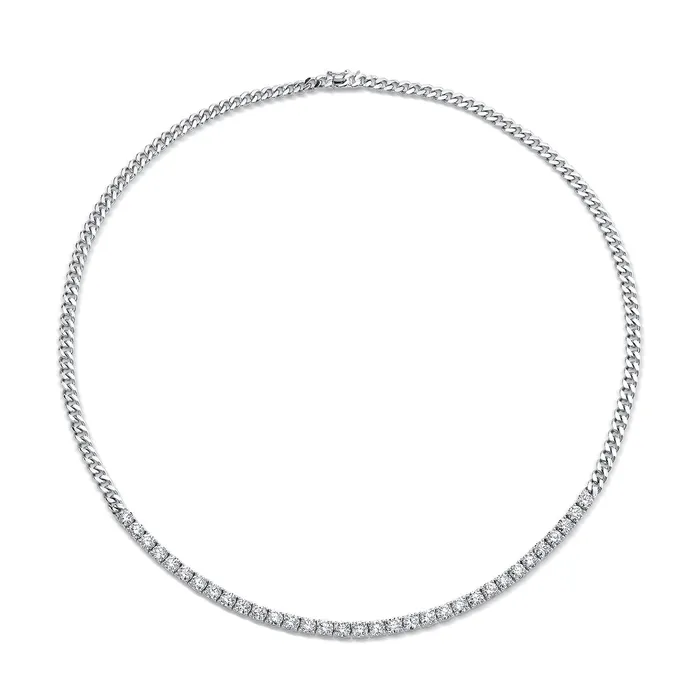 Necklaces anitako CUBAN LINK AND LONG LINE DIAMOND NECKLACE