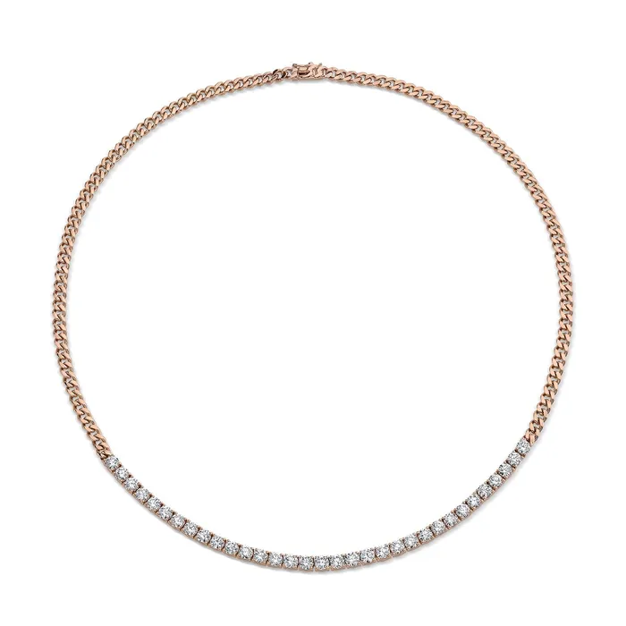 Necklaces anitako CUBAN LINK AND LONG LINE DIAMOND NECKLACE
