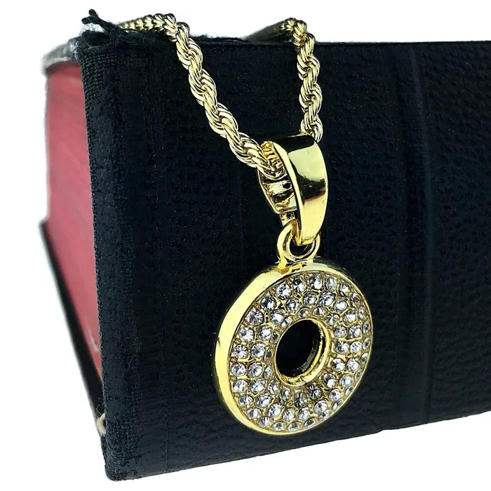 Necklaces Bling Cartel Admin 14K Gold Plated O Letter Micro Chain Rope Necklace