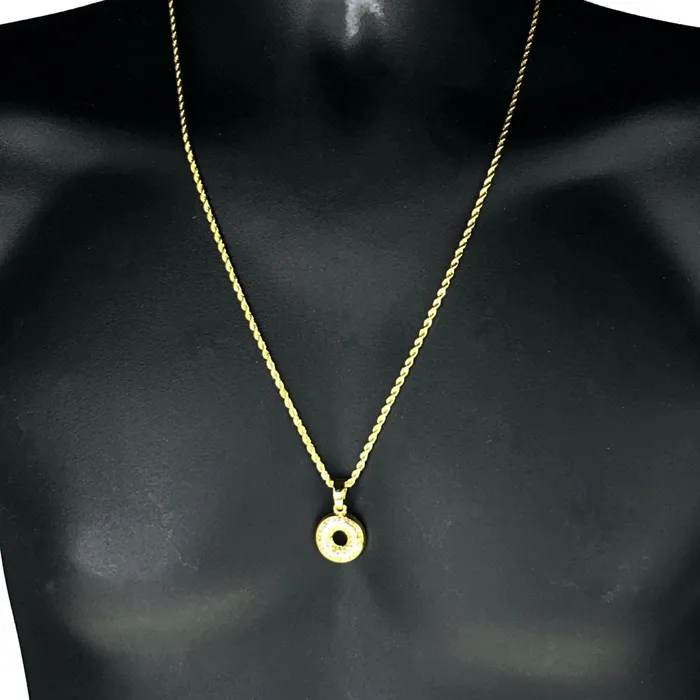 Necklaces Bling Cartel Admin 14K Gold Plated O Letter Micro Chain Rope Necklace