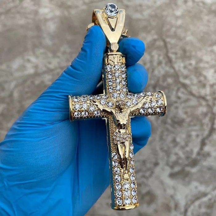 Necklaces Bling Cartel Admin 18K Gold Plated Huge Crucifix Cross Pendant Cuban Chain Necklace 30 Necklaces Bling Cartel Admin 18K Gold Plated Huge Crucifix Cross Pendant Cuban Chain Necklace 30