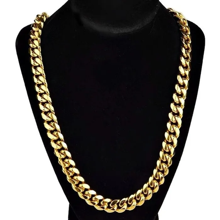Necklaces Bling Cartel Admin Gold Plated 316L Stainless Steel Cuban Chain Necklace 24 x 14MM Necklaces Bling Cartel Admin Gold Plated 316L Stainless Steel Cuban Chain Necklace 24 x 14MM