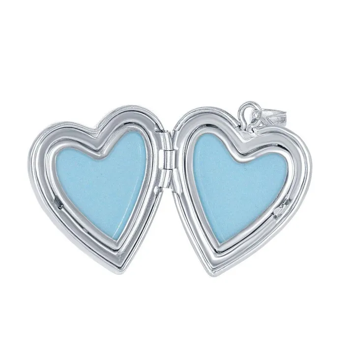 Necklaces Classic Sterling Silver Mother of Pearl Center Heart Locket Necklaces Classic Sterling Silver Mother of Pearl Center Heart Locket
