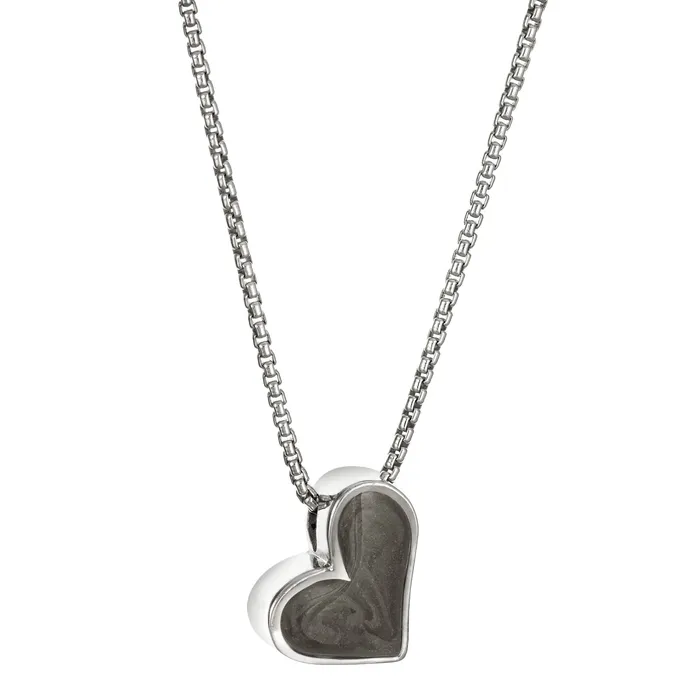 Necklaces closebymejewelry Signature Sliding Heart Cremation Necklace in Sterling Silver