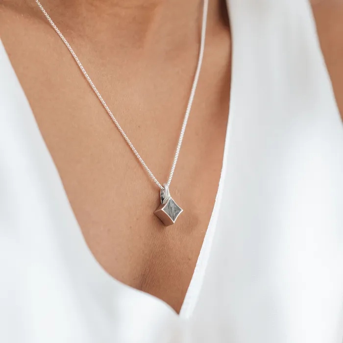 Necklaces closebymejewelry Small Luminary Cremation Necklace in 14K Rose Gold
