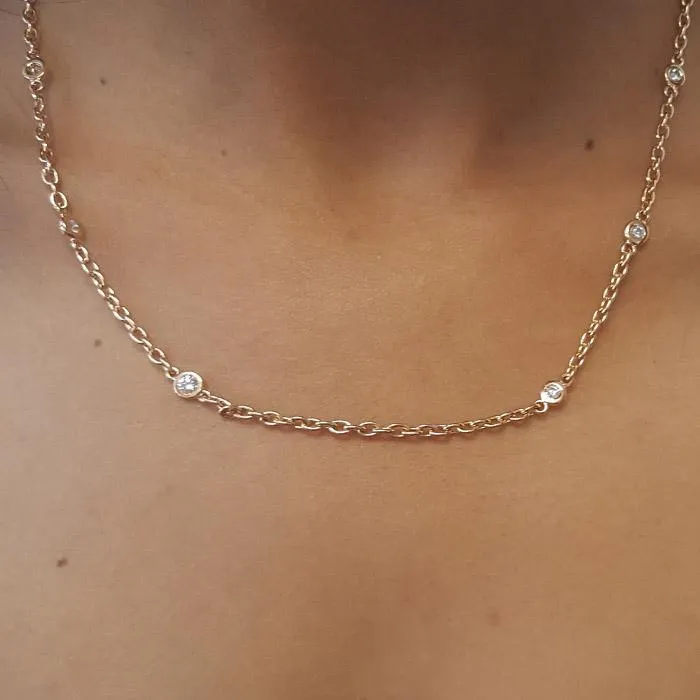 Necklaces deBebians 040cttw Handmade Diamond Necklace with Thick Cable