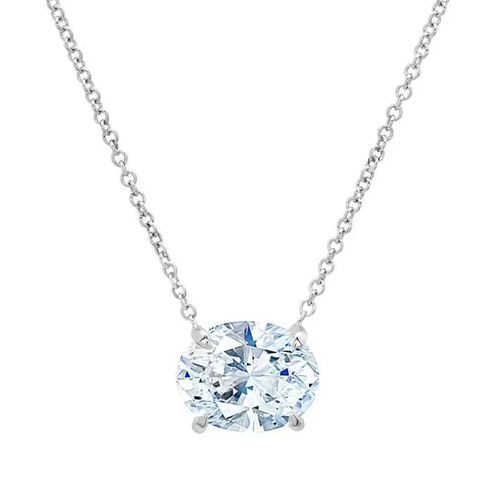 Necklaces deBebians Forever One Oval Moissanite Necklace for Women