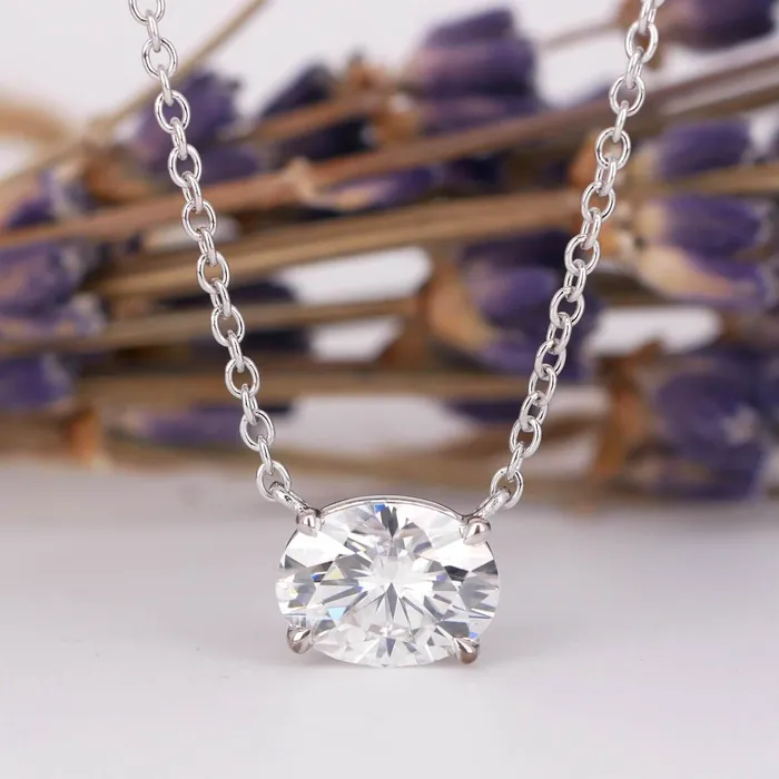 Necklaces deBebians Forever One Oval Moissanite Necklace for Women