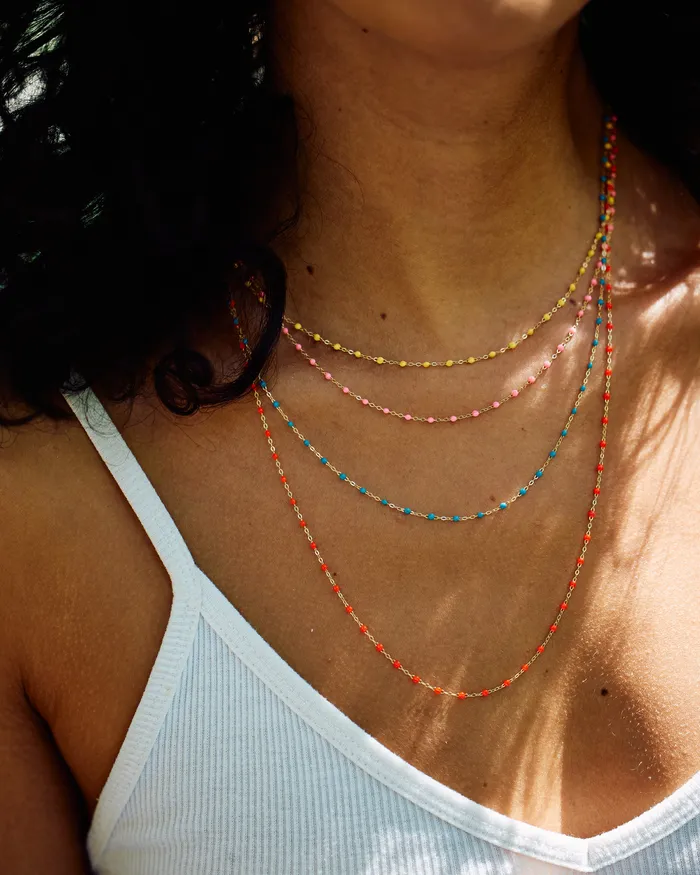 Necklaces GIGI CLOZEAU Yellow Gold Resin Beaded Necklace 18 inches