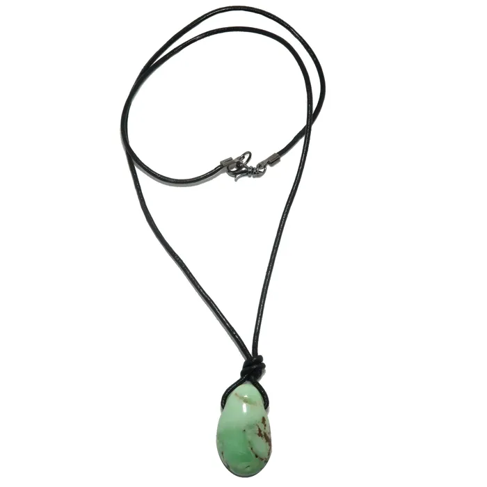 Necklaces Satin Crystals Chrysoprase Necklace Prayers and Praises Leather