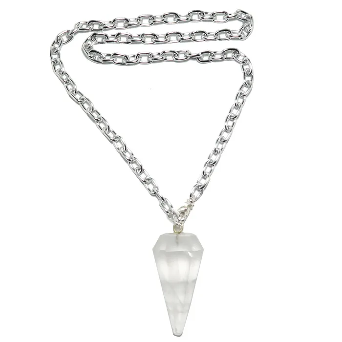 Necklaces Satin Crystals Clear Quartz Necklace Pendulum On the Go Healer