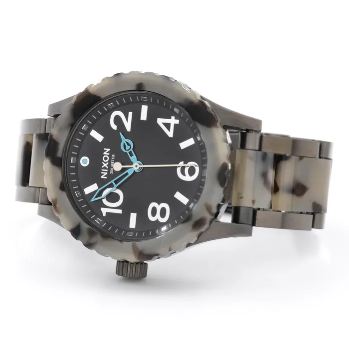NIXON Bracelets Nixon A4102590 Mens 3820 Gunmetal Face Grey Tortoise Bracelet Watch NIXON Bracelets Nixon A4102590 Mens 3820 Gunmetal Face Grey Tortoise Bracelet Watch