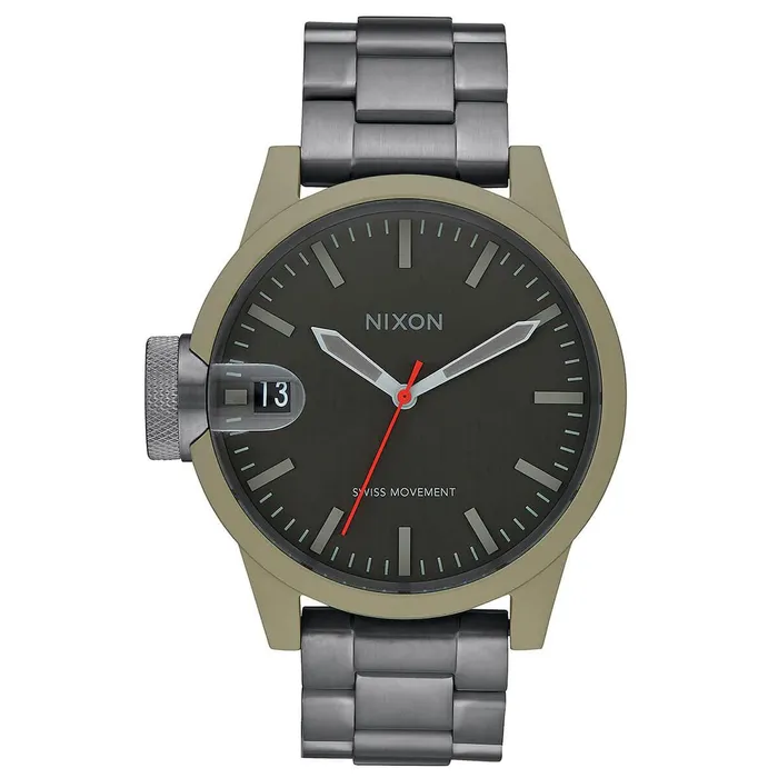 Nixon Mens Quartz Watch Chronicle 44 Gunmetal Dial Bracelet A4412220 Nixon Bracelets Nixon Mens Quartz Watch Chronicle 44 Gunmetal Dial Bracelet A4412220 Nixon Bracelets