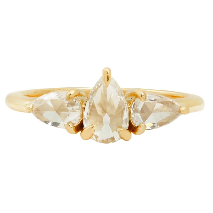 Odette Three Diamond Ring Lauren Wolf Jewelry Rings