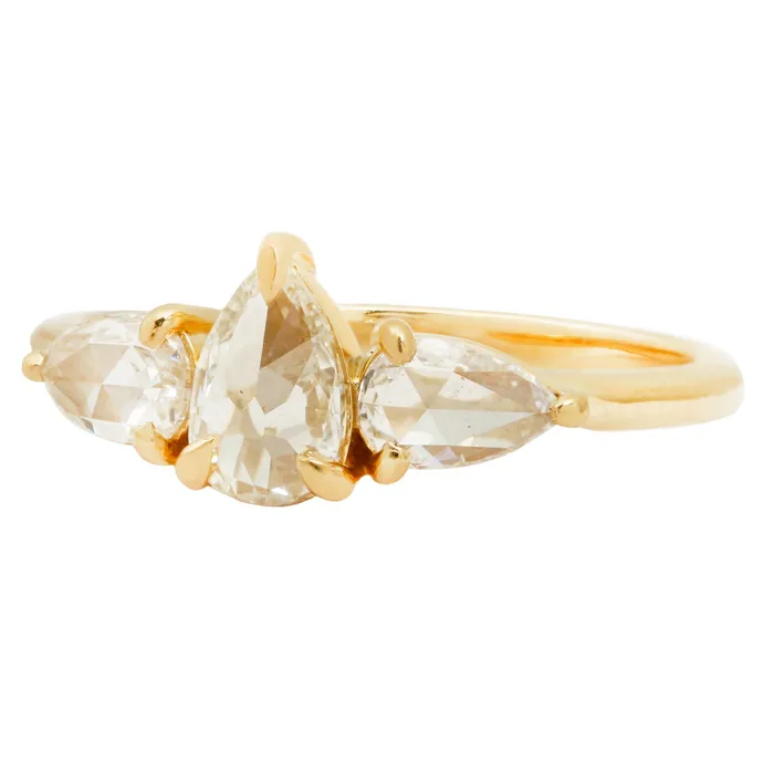 Odette Three Diamond Ring Lauren Wolf Jewelry Rings