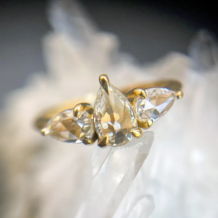 Odette Three Diamond Ring Lauren Wolf Jewelry Rings