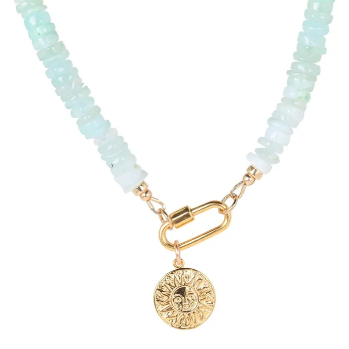 Peruvian opal sun necklace Earthly Abundance Jewelry Necklaces