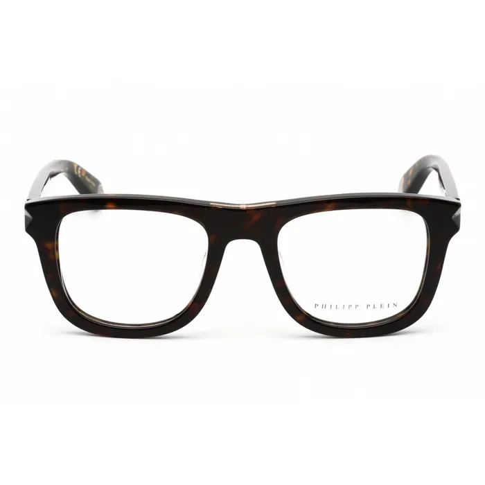 Philipp Plein Rings Philipp Plein Mens Eyeglasses Shiny Dark Havana Square Plastic Frame VPP023V 0722