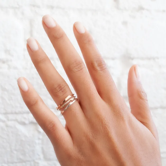 Plain Rose Gold Razor Stack Ring T Kahres Rings
