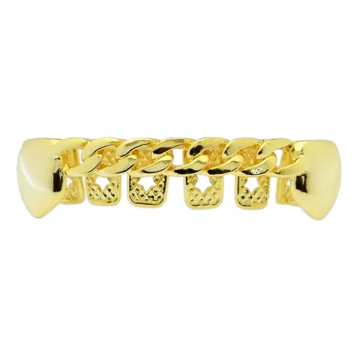 PreStyled Sets Bling Cartel Admin 14K Gold Plated Cuban Link Plain Bottom Teeth Grillz PreStyled Sets Bling Cartel Admin 14K Gold Plated Cuban Link Plain Bottom Teeth Grillz