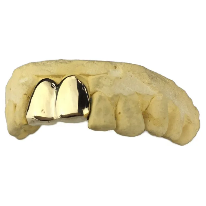 PreStyled Sets Bling Cartel Admin Real Solid 10K Gold Double Front Teeth Custom Grillz
