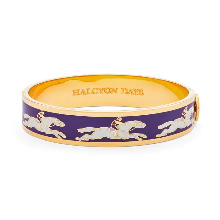PreStyled Sets Halcyon Days Halcyon Days 13mm Race Horse Amethyst Cream Gold Hinged Bangle PreStyled Sets Halcyon Days Halcyon Days 13mm Race Horse Amethyst Cream Gold Hinged Bangle