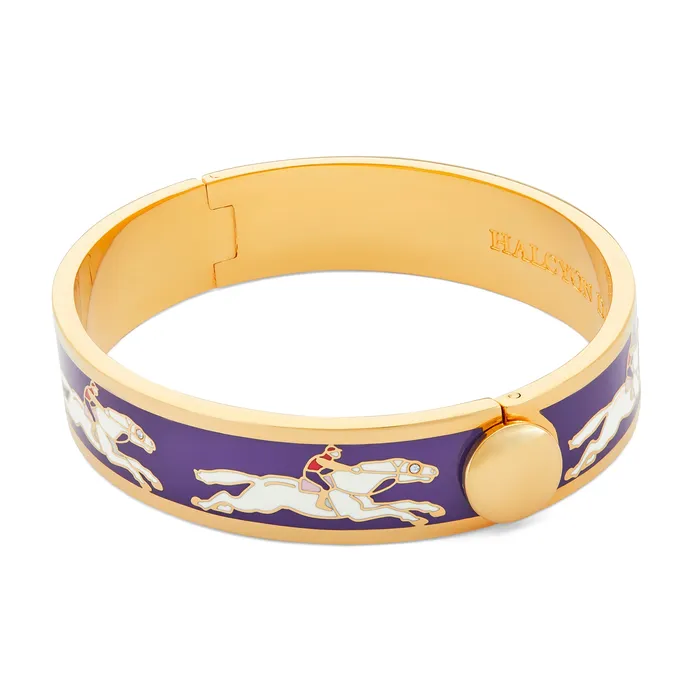 PreStyled Sets Halcyon Days Halcyon Days 13mm Race Horse Amethyst Cream Gold Hinged Bangle PreStyled Sets Halcyon Days Halcyon Days 13mm Race Horse Amethyst Cream Gold Hinged Bangle