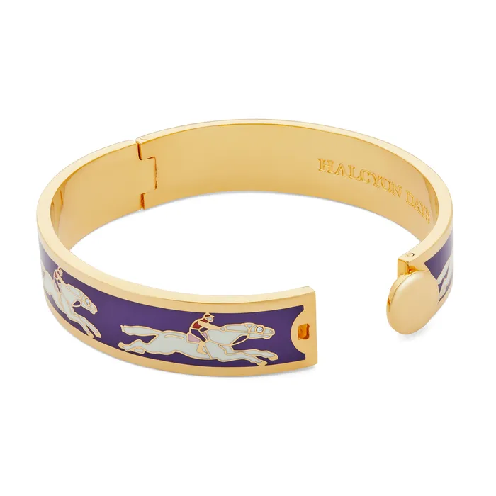 PreStyled Sets Halcyon Days Halcyon Days 13mm Race Horse Amethyst Cream Gold Hinged Bangle PreStyled Sets Halcyon Days Halcyon Days 13mm Race Horse Amethyst Cream Gold Hinged Bangle