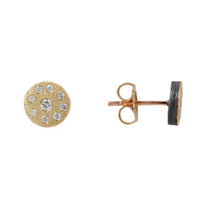 PreStyled Sets Rene Escobar Ronde Gold Diamond Studs