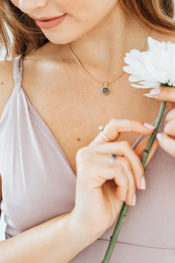 RabbitEar Cremation Necklace in 14K Yellow Gold closebymejewelry Necklaces