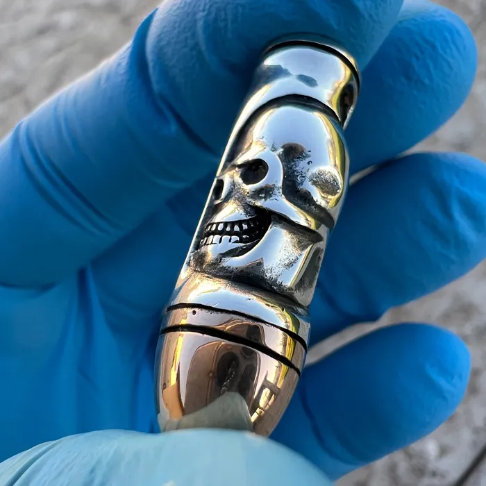 Real 925 Sterling Silver Skull Bullet Two Tone 14k Gold Plated Pendant Bling Cartel Rings Real 925 Sterling Silver Skull Bullet Two Tone 14k Gold Plated Pendant Bling Cartel Rings